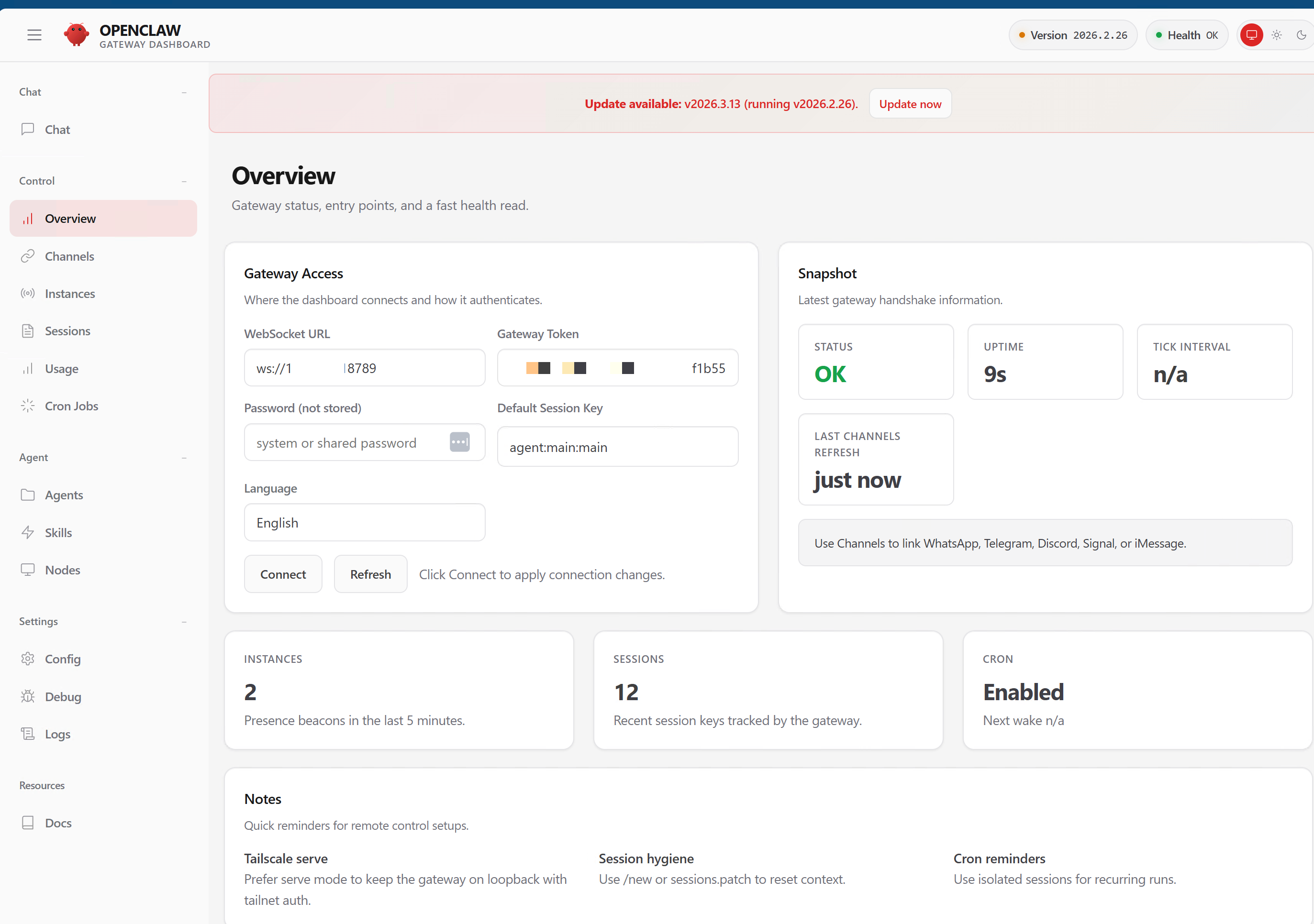 OpenClaw Gateway Dashboard