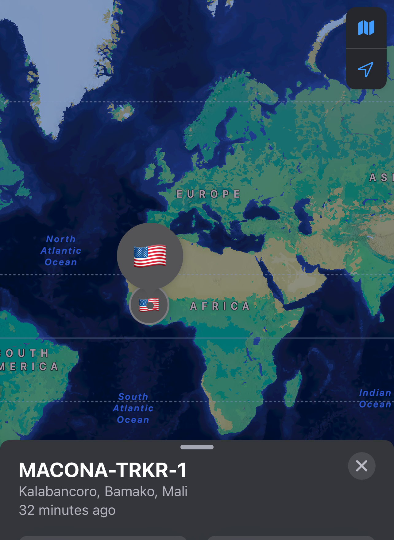 First MACONA tracker pings from the West African coast, May 2024