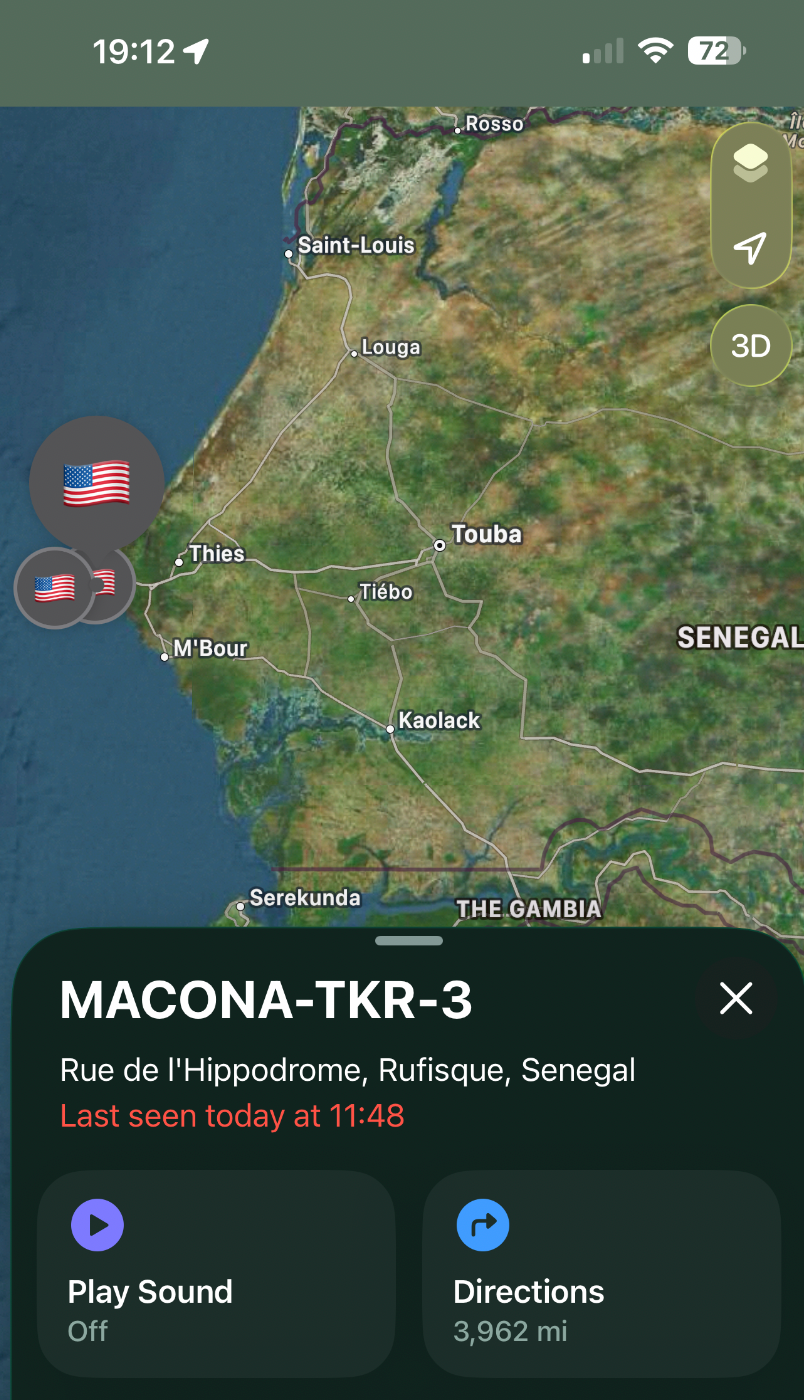 Tracker 3 pinging from Senegal