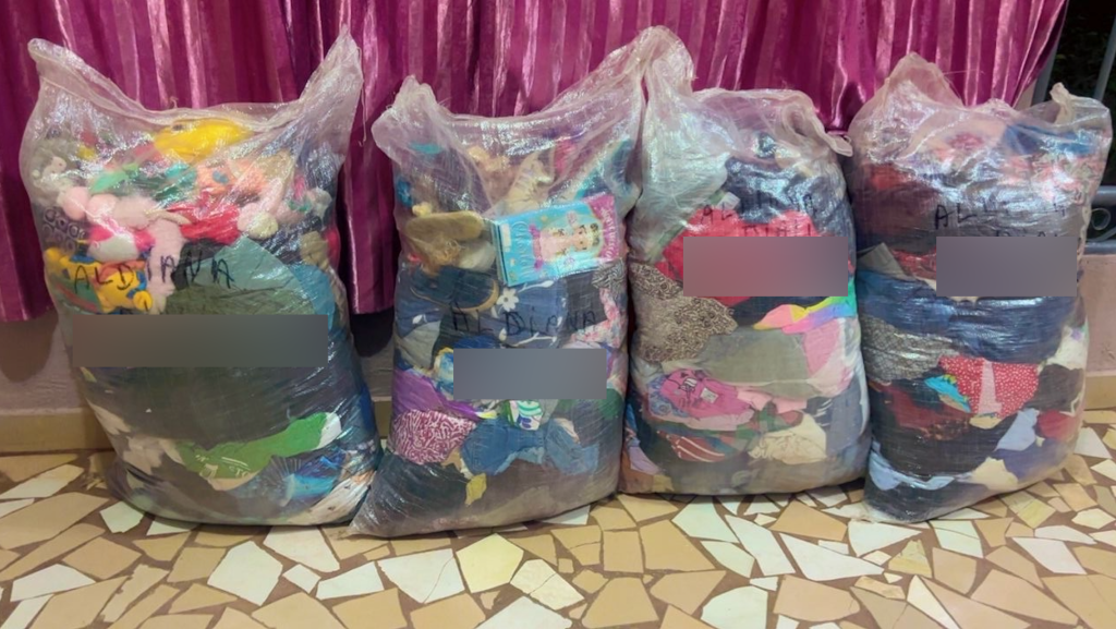MACONA Africa shipment bags labeled and ready for unpacking