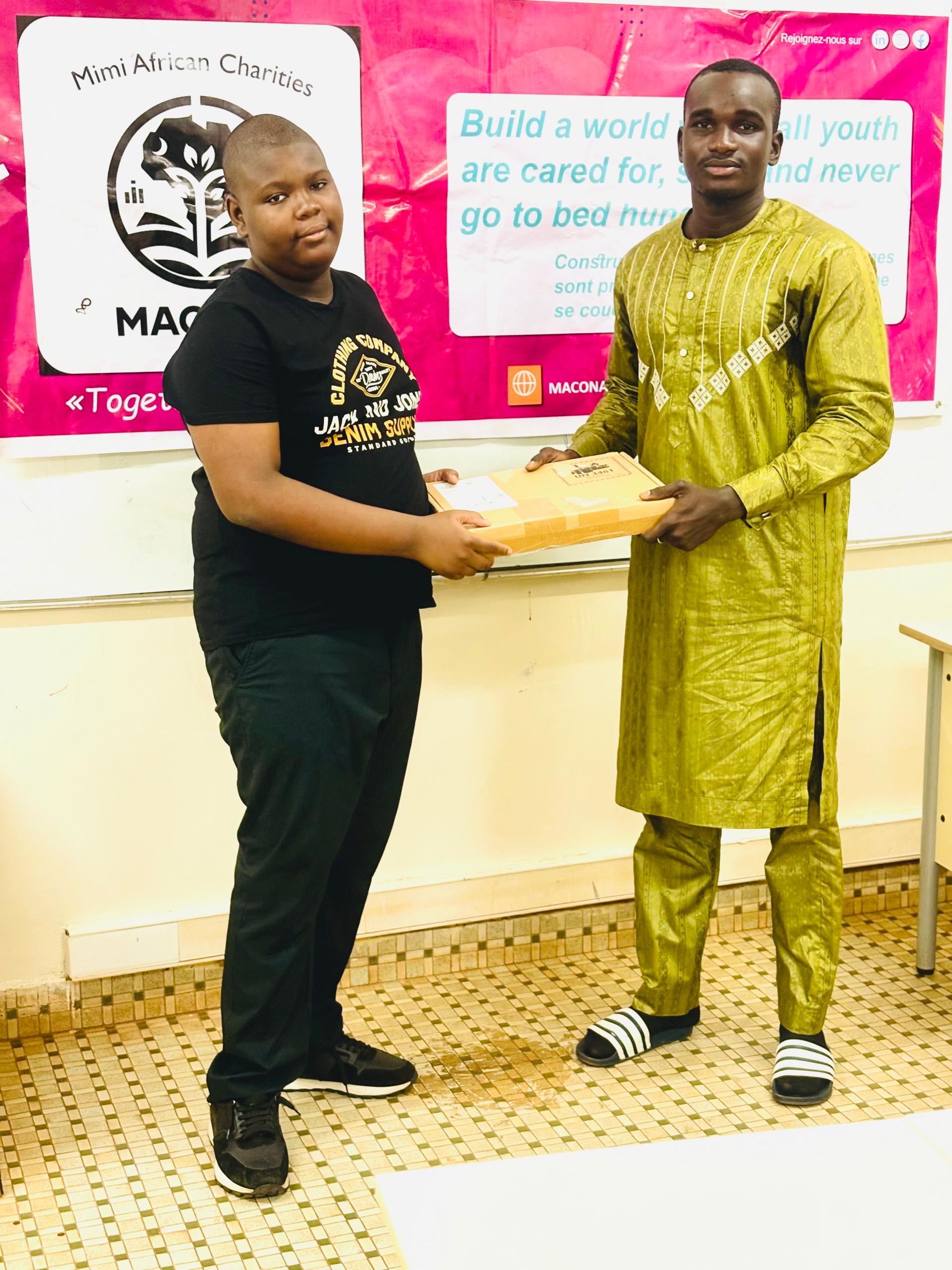 Additional clothing sacks staged for distribution